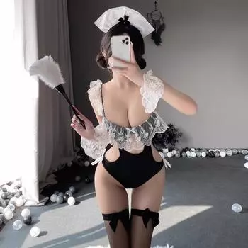 Сексуальное нижнее белье сексуальный подвязочный пояс кружево соблазн чистое желание косплей японская милая горничная One Size