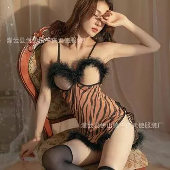 Сексуальное нижнее белье, сексуальный леопардовый принт, горячая открытая грудь, боковые шнуровки, свободная от страсти униформа соблазнительный женский комбинезон 1872 average size
