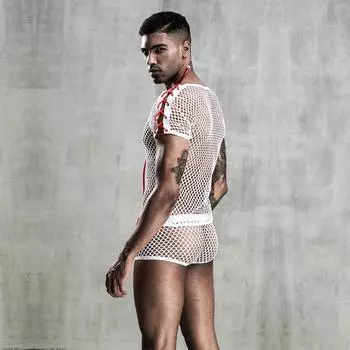 Сексуальное нижнее белье сексуальный костюм униформа врача медсестры мужская униформа соблазнение косплей перспектива сетка one size fits all