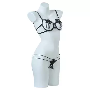 Сексуальное нижнее белье, сексуальный трехточечный стальной поднос, бюстгальтер со сборкой, открытое нижнее белье, раздельный трехточечный комплект из двух частей, водорастворимый цветок average size