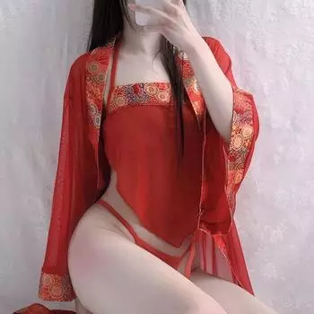 Сексуальное нижнее белье, сексуальный свадебный наряд, старинная блузка с карманом на животе, униформа, кружевной халат с карманом на животе, костюм для флирта в паре Average size 80-60 kg