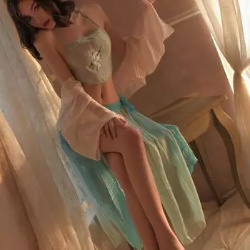 Сексуальное нижнее белье, сексуальный древний костюм ханьфу, вышитый карман на животе, пижама, женский горячий костюм для женщин average size S-XL (85-70 kg)