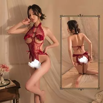 Сексуальное нижнее белье сексуальный ципао пижама открытая промежность униформа соблазн свободный молодая женщина халат sm полуночный шарм one size fits all