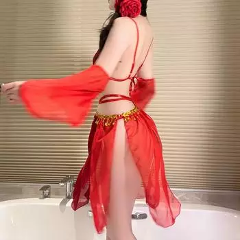 Сексуальное нижнее белье Сексуальный экзотический кисточка Сплит Гу Фэндун Хуан Фэйтянь перспектива дразнящий искушение танцевальный костюм n Average Size (80-60kg)