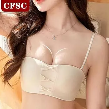 Сексуальное нижнее белье со сборками на спине, бюстгальтер, приспособленный для сбора порока груди, без бюстгальтера со стальным кольцом 32/70AB