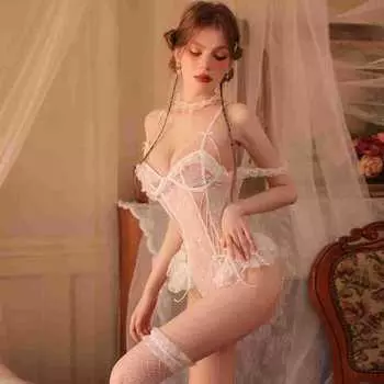 Сексуальное нижнее белье со стальной поддержкой, прозрачные колготки, женские соблазнительные пижамы, сексуальное женское белье one size