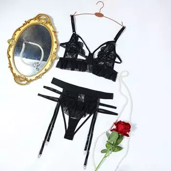 Сексуальное нижнее белье страсть сексуальное полое прозрачное кружево три точки сексуальное нижнее белье комплект s S