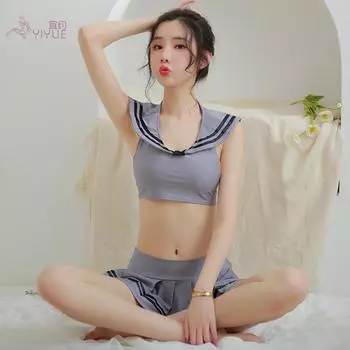 Сексуальное нижнее белье студенческая одежда женская униформа соблазнительный бретелька сексуальный костюм больших размеров One size