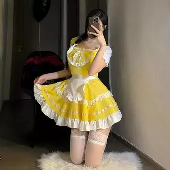 Сексуальное нижнее белье униформа горничной милая маленькая грудь чистая страсть пижама бесплатный комплект постельного халата 9 average size (80-60kg)