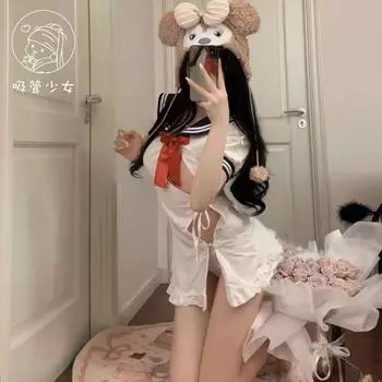 Сексуальное нижнее белье в чистом студенческом стиле, горячее кружевное на шнуровке, с вырезами на шнуровке One size