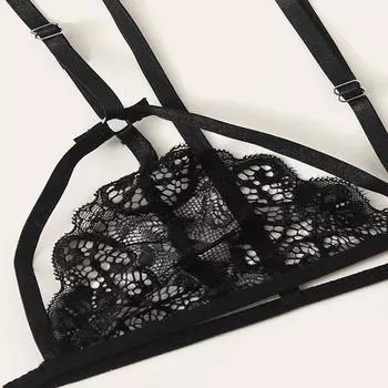 Сексуальное нижнее белье в комплекте с тремя точками шеи, подвесное кольцо для ног, выдолбленное искушение, сексуальный костюм XS