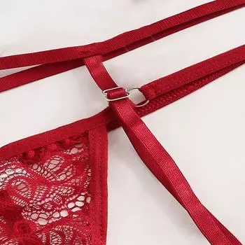 Сексуальное нижнее белье в комплекте с тремя точками шеи, подвесное кольцо для ног, выдолбленное искушение, сексуальный костюм XS