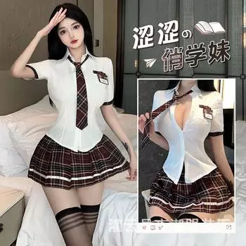 Сексуальное нижнее белье в стиле колледжа, сексуальная студенческая форма jk, костюм чистого желания, плиссированная юбка, бесплатная форма 8302 average size