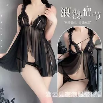 Сексуальное нижнее белье, женская перспективная сетка, сексуальное искушение, горячая открытая ночная рубашка на подтяжках, страстная пижама 2061 one size fits all