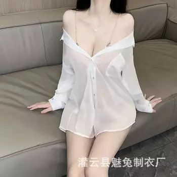 Сексуальное нижнее белье женская пижама рубашка открытая чистое желание униформа искушение большой размер горячая страсть халат 8202 one size fits all