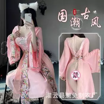 Сексуальное нижнее белье женская сексуальная пижама антикварная чистое желание Hanfu искушение ципао униформа бесплатный комплект 2861 average size