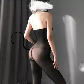 Сексуальное нижнее белье женские чулки с принтом бабочек цельные чулки для секса цельные сексуальные прозрачные соблазнительные открытые носки One size (hardcover) 80-80 kg чёрный