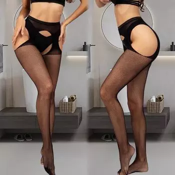 Сексуальное нижнее белье женские колготки эротические чулки сетчатые открытые подтяжки ажурные сетчатые костюмы комплект перспектив XXS