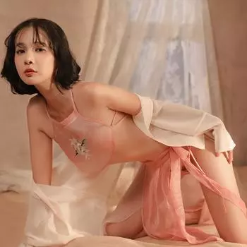 Сексуальное нижнее белье женское Республика Китай стиль костюм ретро Ханьфу перспектива классический живот карман четыре части ролевая игра One size