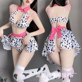 Сексуальное нижнее белье женское сексуальное страстное платье корова горячая бесплатная пижама милый соблазнительный халат 2703 one size fits all
