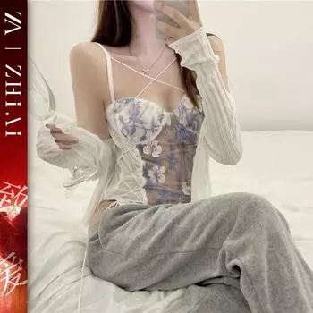 Сексуальное нижнее белье женское сексуальное полое боди чистое желание вышивка прозрачная одежда можно носить на улице подтяжки страстный свободный костюм average size [80-60kg]