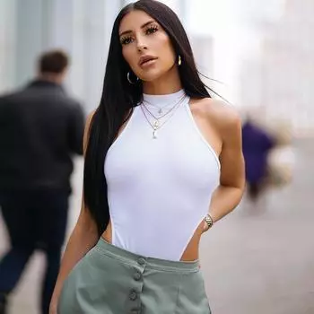 Сексуальное облегающее неоновое боди High Street, летние красочные комбинезоны с открытой спиной и рукавами для фитнеса, клубный комбинезон для вечеринки M чёрный