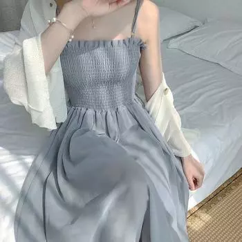 Сексуальное однотонное повседневное платье с открытой спиной, элегантное облегающее платье без рукавов S синий