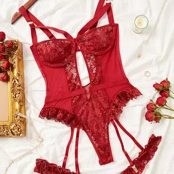 Сексуальное перспективное сексуальное нижнее белье женский костюм чистое кружево кружево корректирующее белье секс подтяжки комбинезон S