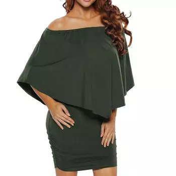 Сексуальное платье с открытыми плечами размера плюс, с вырезом в горловину и рукавом «летучая мышь», ложное платье из двух частей с запахом, пляжное мини-платье S белый