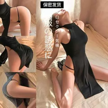 Сексуальное платье с высоким разрезом сексуальное нижнее белье ципао пижама женская горячая косплей униформа соблазнение крышка average size 80-60kg