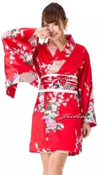 Сексуальное платье в стиле ойран, платье-кимоно, размер pc68, M/красный [Julius]