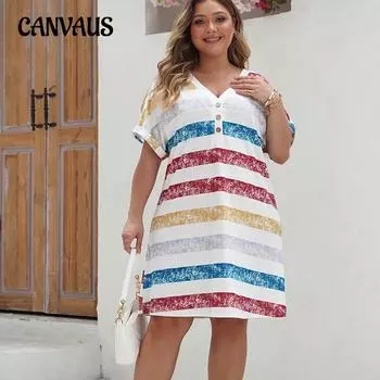 Сексуальное платье, весенние и летние женские платья больших размеров в полоску с v-образным вырезом и принтом XL белый