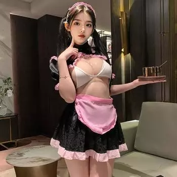 Сексуальное полупрозрачное белье горничной горничная сексуальное прозрачное милое девушка шифон One size