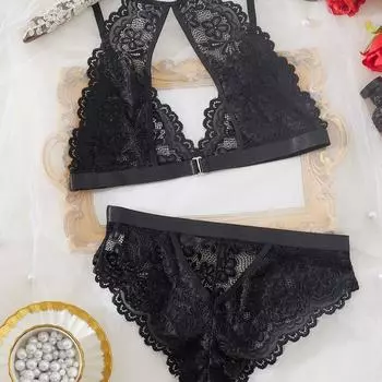 Сексуальное развлечение, сексуальное кружевное полупрозрачное сексуальное развлечение, комплект из двух предметов для взрослых S