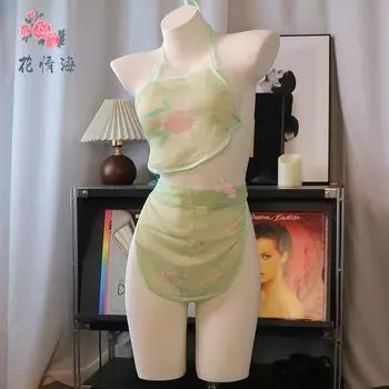 Сексуальное ретро перспективное нижнее белье с карманом на животе, соблазнение, стиль чистого желания, ханьфу, сексуальный косплей one size