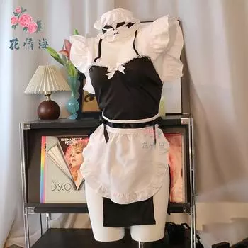 Сексуальное ретро раздельное сексуальное халтер фартук маленькая горничная косплей One Size