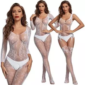 Сексуальное сетчатое боди-чулок Женское эротическое белье Сексуальный открытый бюстгальтер с вырезами Боди-костюмы Женское порно Горячее сексуальное нижнее белье One Size