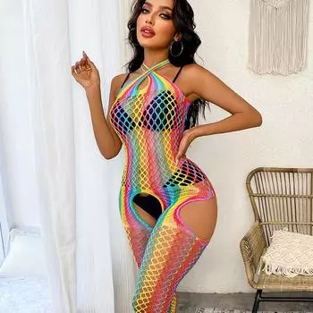 Сексуальное сетчатое боди Женское сетчатое боди с открытой промежностью Эротическое белье Колготки Чулки для тела Ночная одежда Секс Порно Одежда for 40-70kg