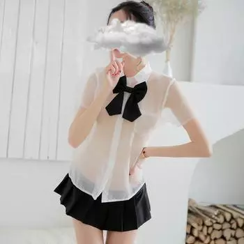 Сексуальное сексуальное нижнее белье милый стиль колледжа студенческая форма матросский костюм прозрачный соблазнительный костюм One size