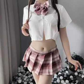 Сексуальное сексуальное студенческое платье jk униформа плиссированная юбка соблазнение милый клетчатый костюм моряк роль представление Average size 80-60kg
