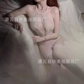 Сексуальное соблазнительное кружевное боди с открытой спиной и прозрачными вставками, униформа костюма Сао One size