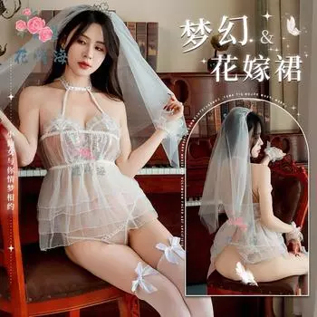 Сексуальное свадебное платье чистое кружево перспектива сетка соблазн страсть горячий вырез на шее полый one size