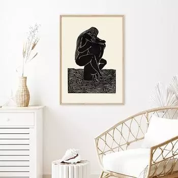 Сексуальное тело для женщин и мужчин, картина обнаженных пар на воде, холст, настенное искусство, печать плакатов, картина для гостиной 21cm30cm NoFrame