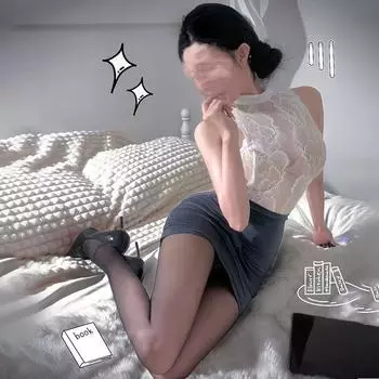 Сексуальное веселье чистое желание стиль секретаря кружевная пижама женская юбка бедра униформа костюм qqny One size (80-60kg)