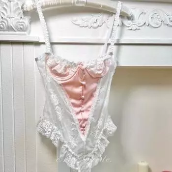 Сексуальное веселье Французское телосложение цельный новый чистое желание маленькая грудь собрать кружево кружевная пижама униформа соблазн one size fits all