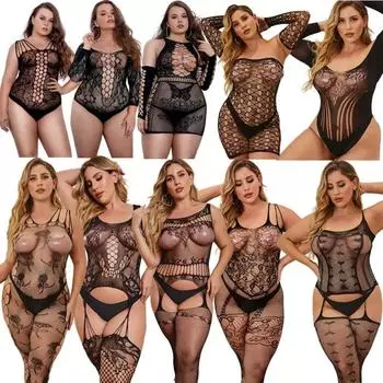 Сексуальное женское белье больших размеров, боди с открытой промежностью, экзотические костюмы, комбинезон, колготки, нижнее белье, интимные товары 2024 within 70-100kg