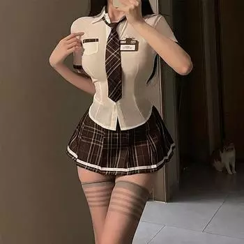 Сексуальное женское белье для школьниц, костюмы для ролевых игр, плиссированная мини-юбка, женские сексуальные студентки, озорные M
