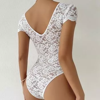Сексуальное женское белье, кружевное боди с глубоким V-образным вырезом и боди XS