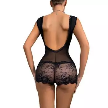 Сексуальное женское белье кружево соблазнение подтяжки юбка пижама полые перспектива S
