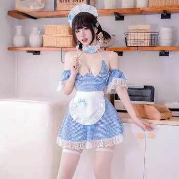 Сексуальное женское белье, милое, с открытой грудью, кружевное, сетчатое, платье для ролевых игр, прозрачный костюм для косплея, аниме, униформа для девушек-кофеманов, соблазн One Size